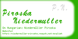 piroska niedermuller business card