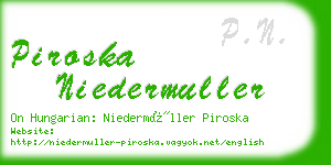 piroska niedermuller business card